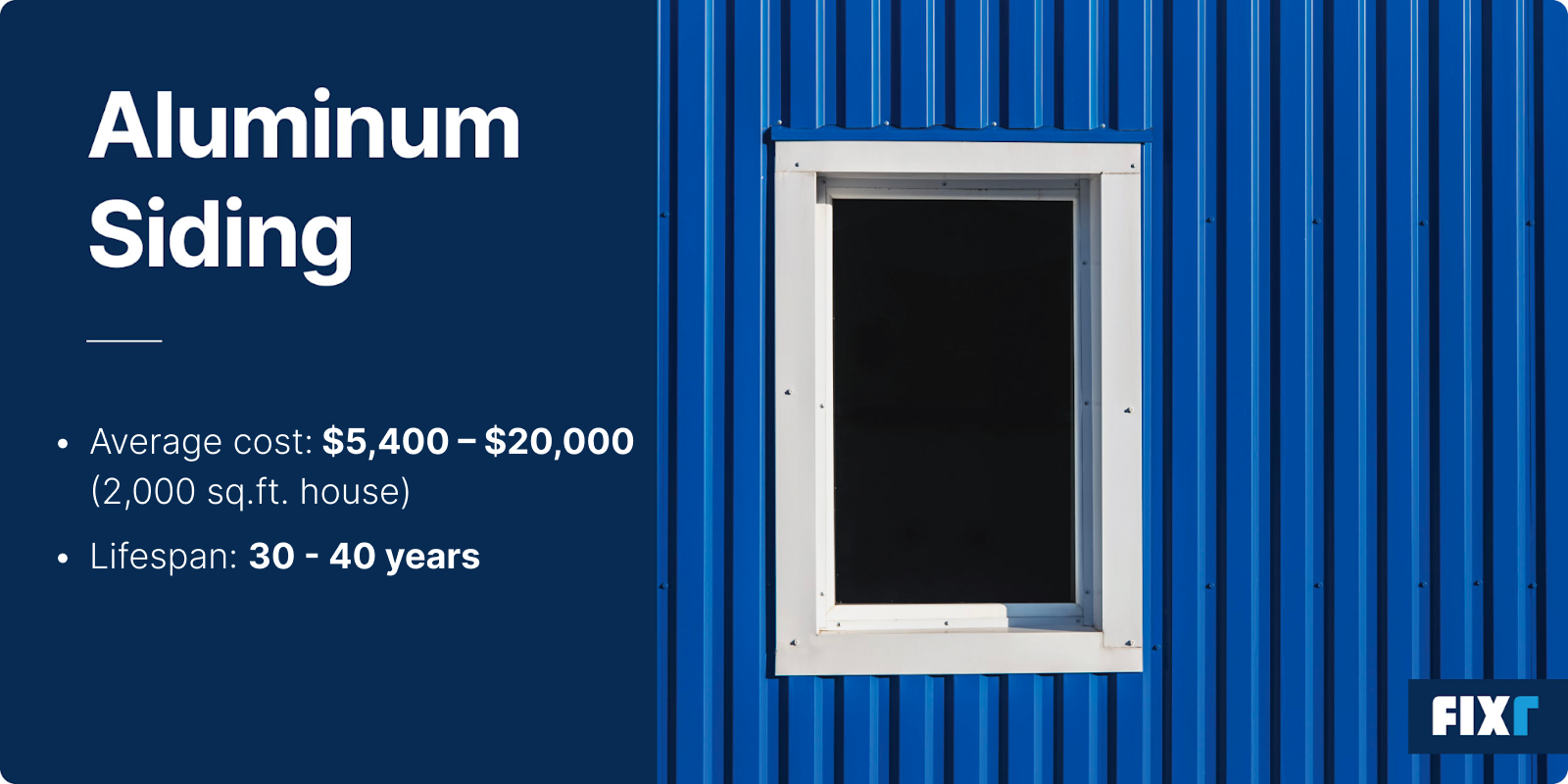 Average cost and lifestpan of aluminum siding