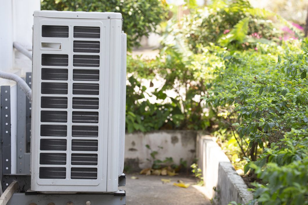 Air source heat pump in exterior 