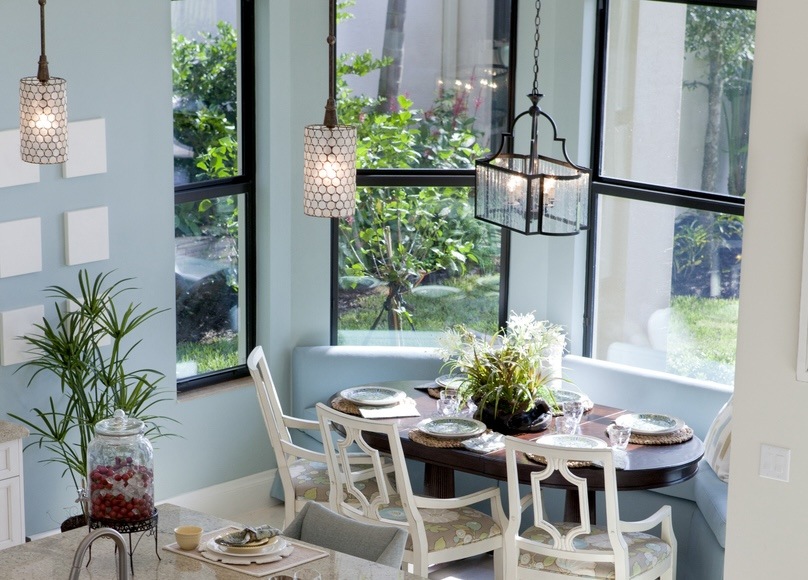 Bay window breakfast nook