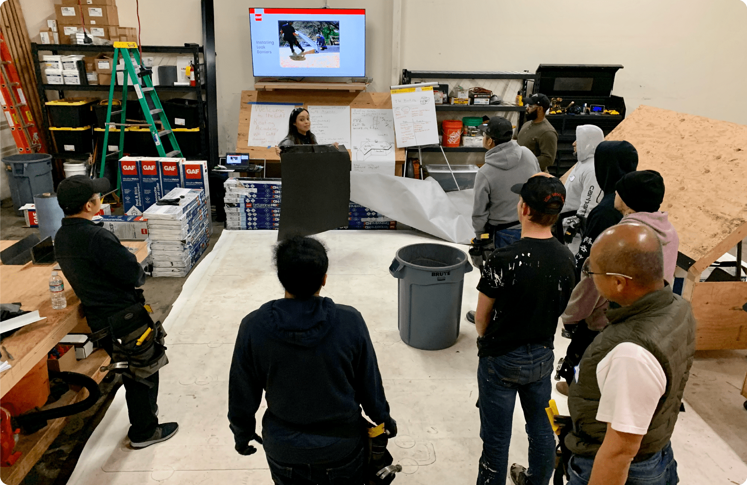 Kimberly Santiago class learning roofing skills